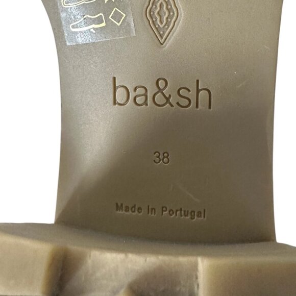 Ba&sh Clare Black Leather Chelsea Platform Chunky Block Heels Ankle Boots 7.5 - Picture 10 of 13